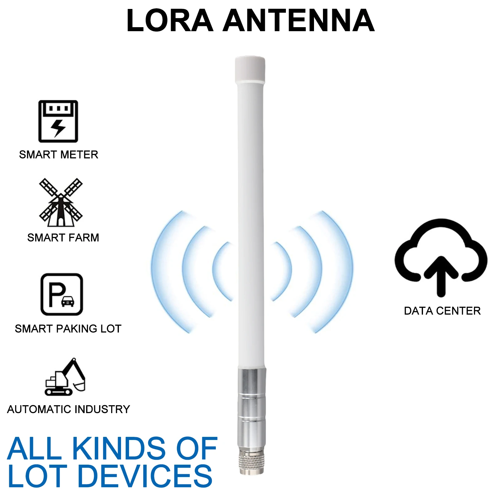 32CM Communications Antennas N-Male EU 868MHz US 915MHz Waterproof Fiberglass 5.8 DBi For Helium Hotspot HNT Miner Low VSWR view 2