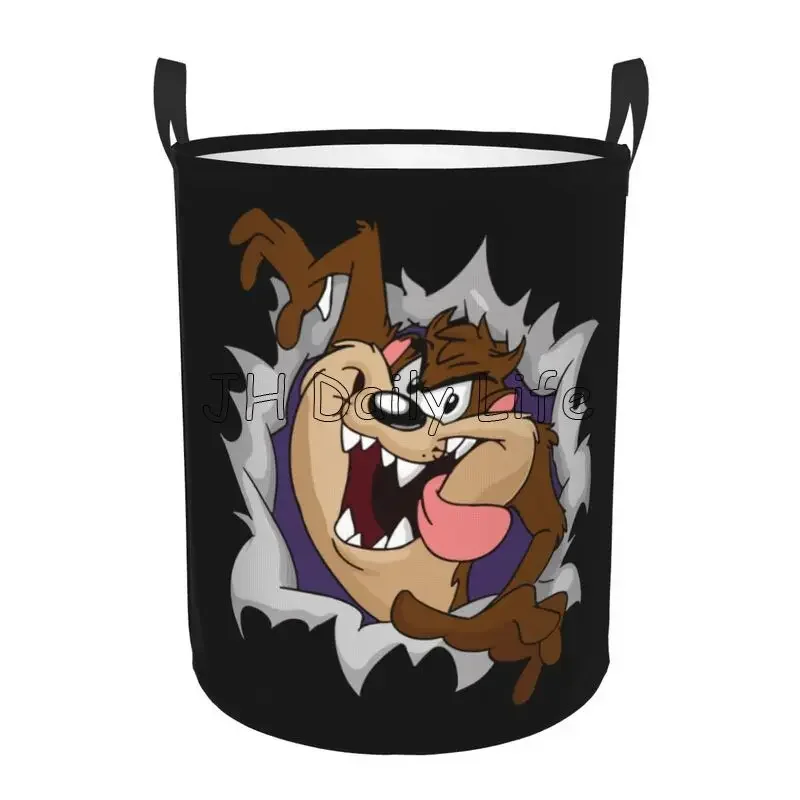 Custom Tasmanian Devil Laundry Basket Large Foldable Laundry Hamper Waterproof Oxford Clothes Storage Bucket Toys Organizer Bin