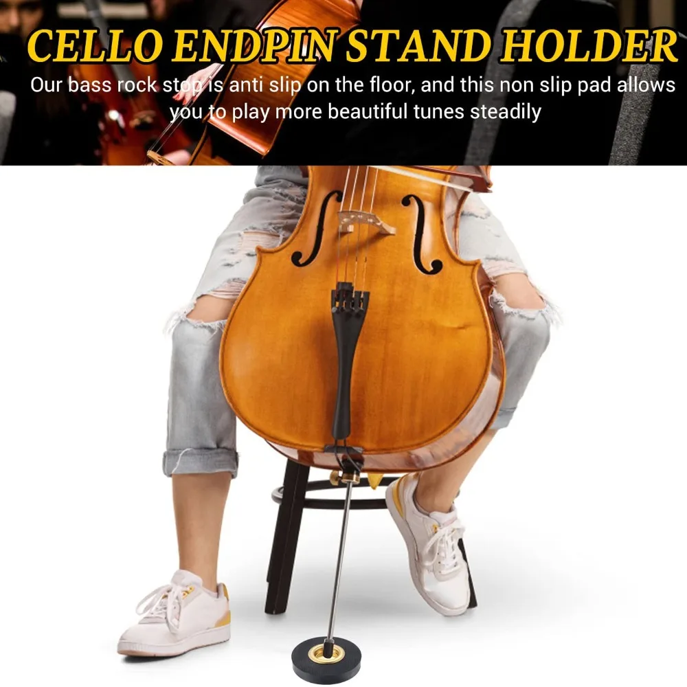 2PCS Premium Anti-Slip Anti Slip Pad Rubber Round Cello Anti Slip Pad Black Rock Stop Mat For Cello Performance Practice