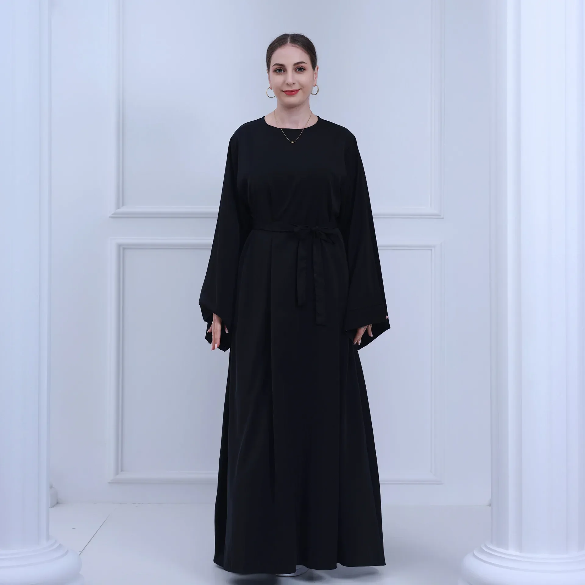 Simple Abaya Dubai Muslim Dresses Turkey Solid Color Gulf Abayas for Women Islamic Long Hijab Dress Saudi Robe Ramadan Kaftan