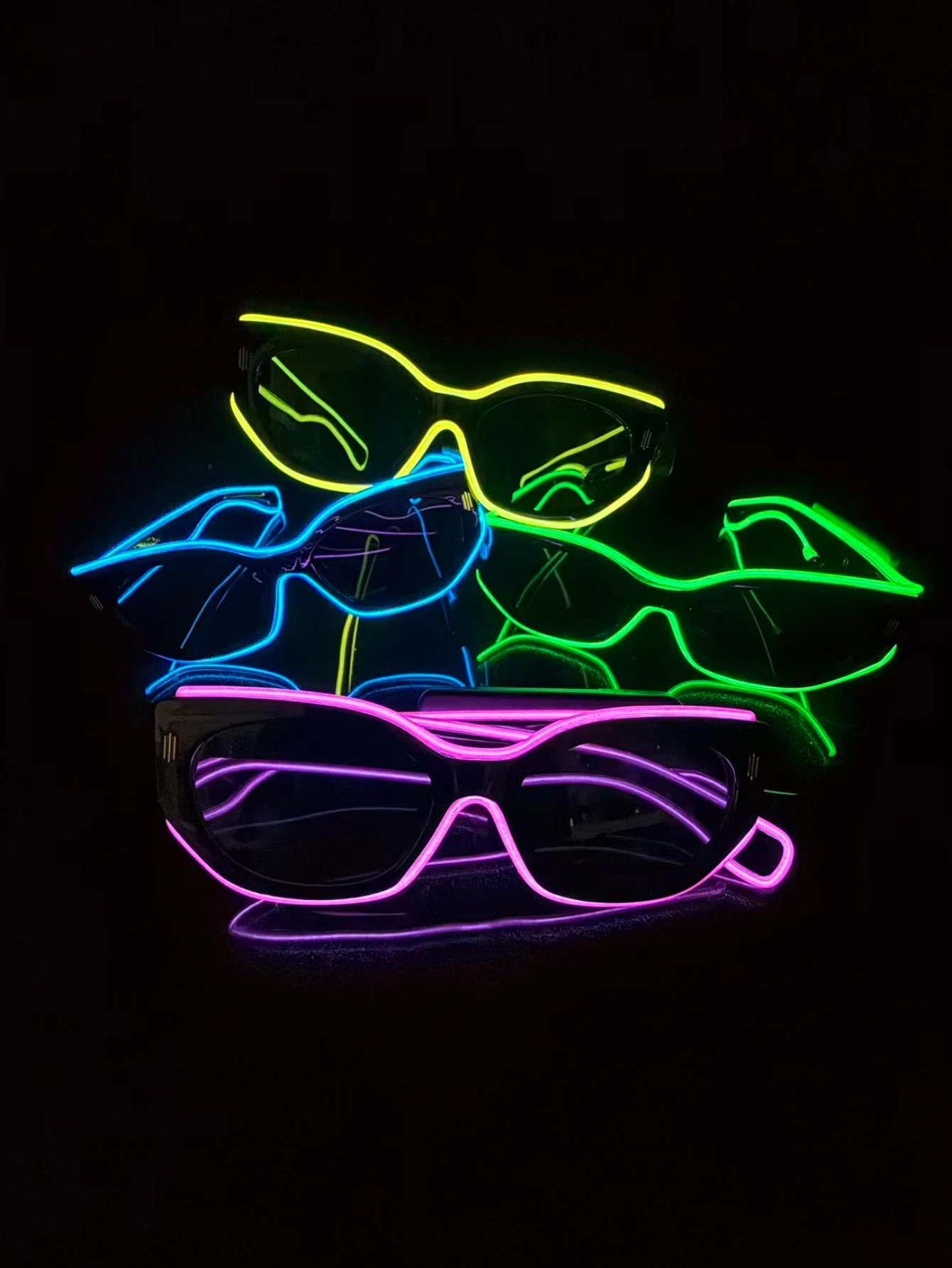 Wireless EL luminous glasses disco luminous LED online celebrity sunglasses pixel KTV bar atmosphere concert flash.