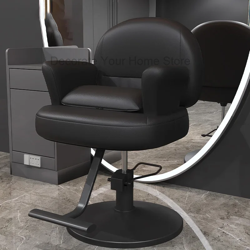 

Luxury Leather Salon Chair Barbershop Portable Swivel Hairdressing Salon Chair Hidraulic Leg Cadeira Commercial Furniture