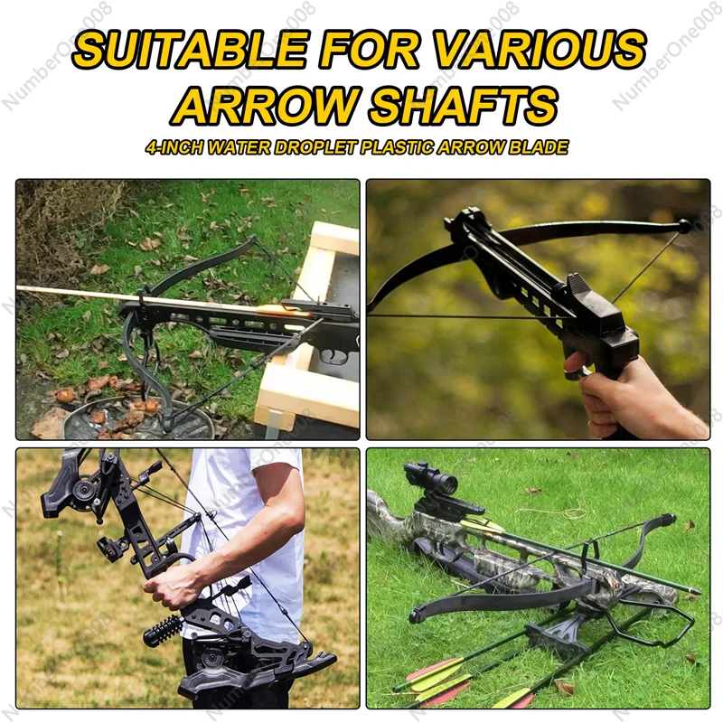 Arrows Vanes 4 Inch Plastic Feather Fletching For DIY Archery Arrows 50 Pack