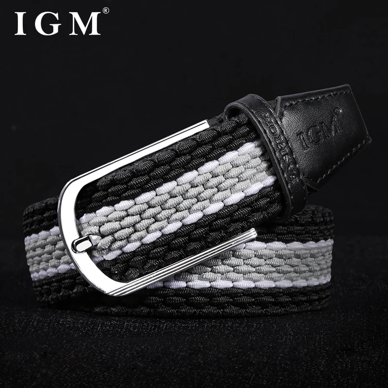 Men Women Stretch Belt For Unisex Knitted Braided Metal Pin Buckle Male Canvas Pants Jeans Elastic Belt