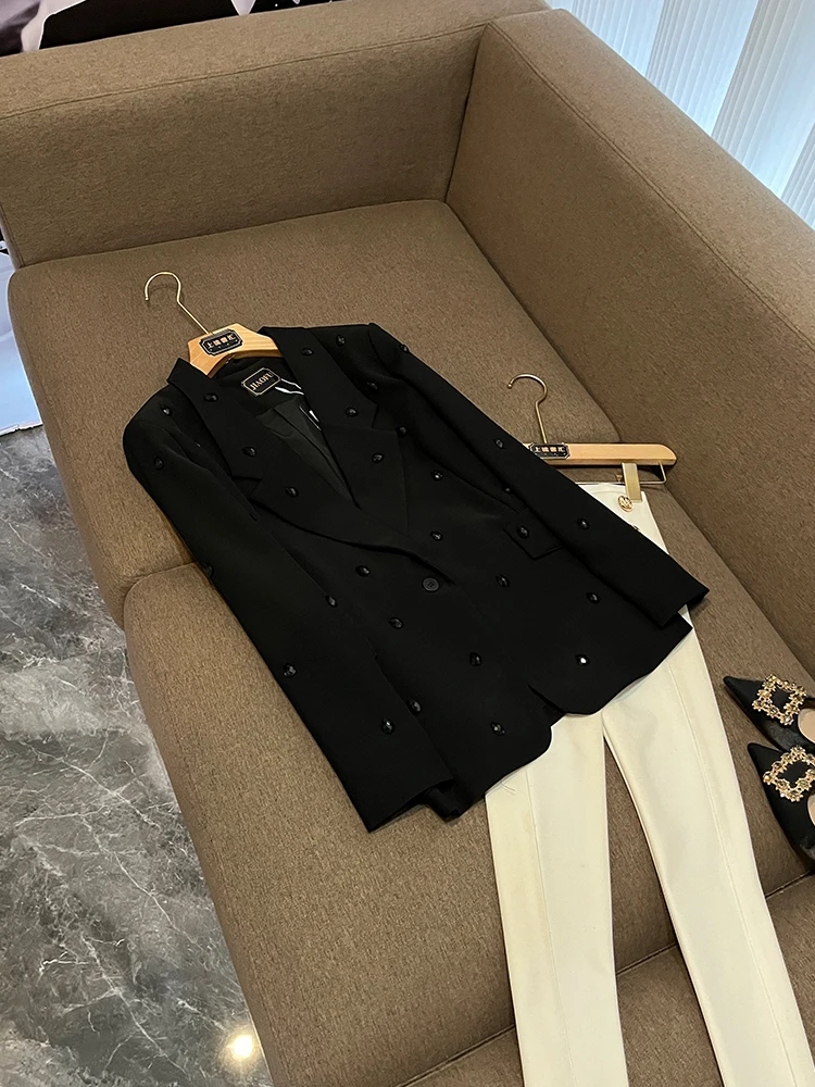 

Тяжелый женский костюм в стиле пэчворк с длинными рукавами и одной пуговицей Jaet для поездок на работу Sle Faionable Ele Китайское производство