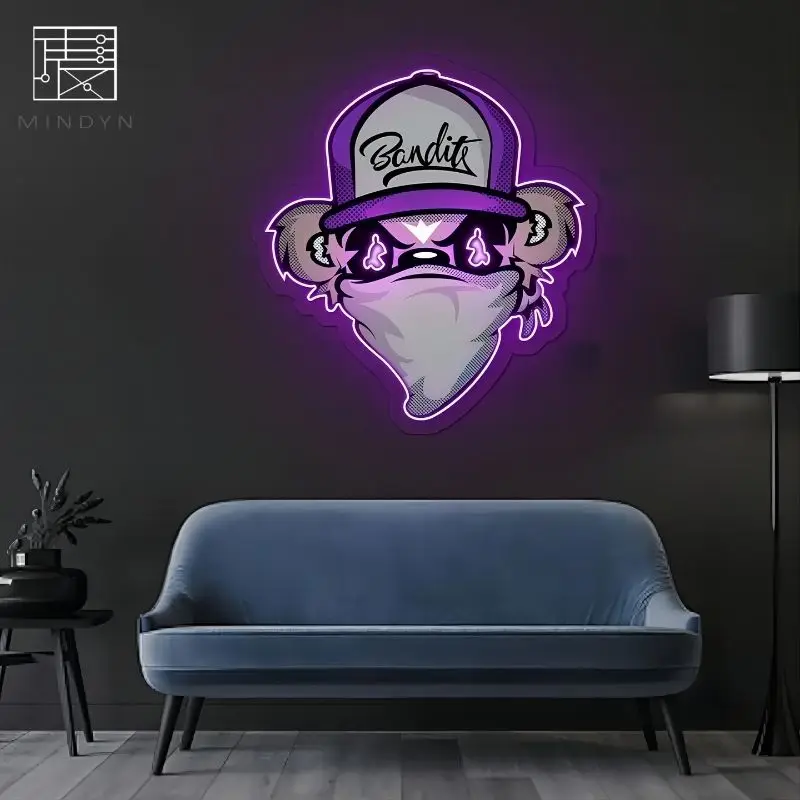 Custom LED Neon Sign Light Purple Riddler Room Decoration Wall Art Business Signboard UV Print Acrylic Artwork