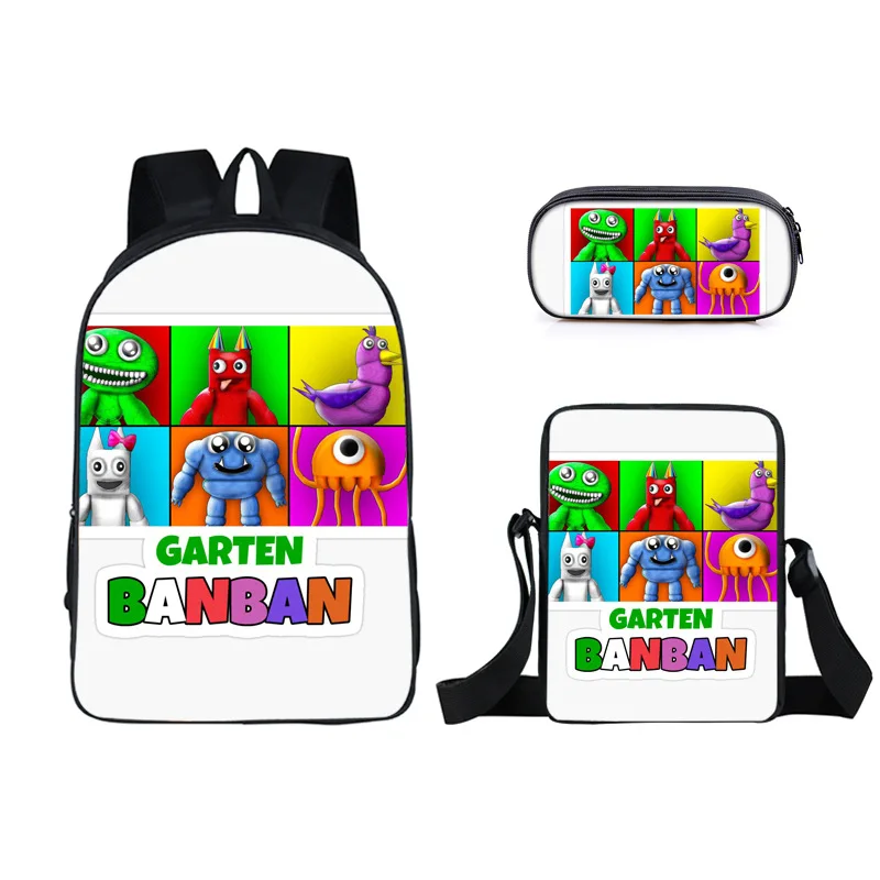 Banban Garden Three-piece Game Shoulder Schoolbag Single-layer Pencil Bag Small Satchel Primary School Student Schoolbag