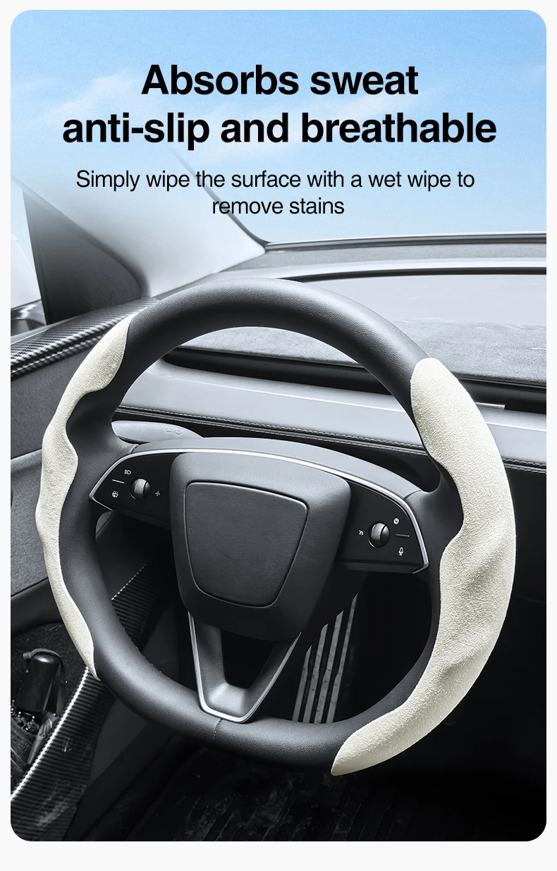Rutschfester Lenkradbezug Passend für Tesla Model Y Juniper, Model 3 Highland, Model 3, Model Y, Auto-Innenausstattung Zubehör – Detail 8