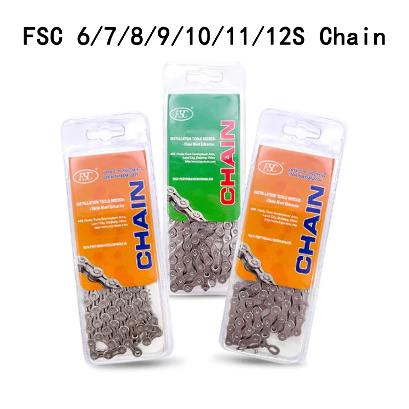 FSC 6/7/8/9/10/11/12 Speed Velocidade Bicycle Chain 116/126 Links Ultralight MTB Mountain Road Bike 6S 7S 8S 9S 10S 11S 12S