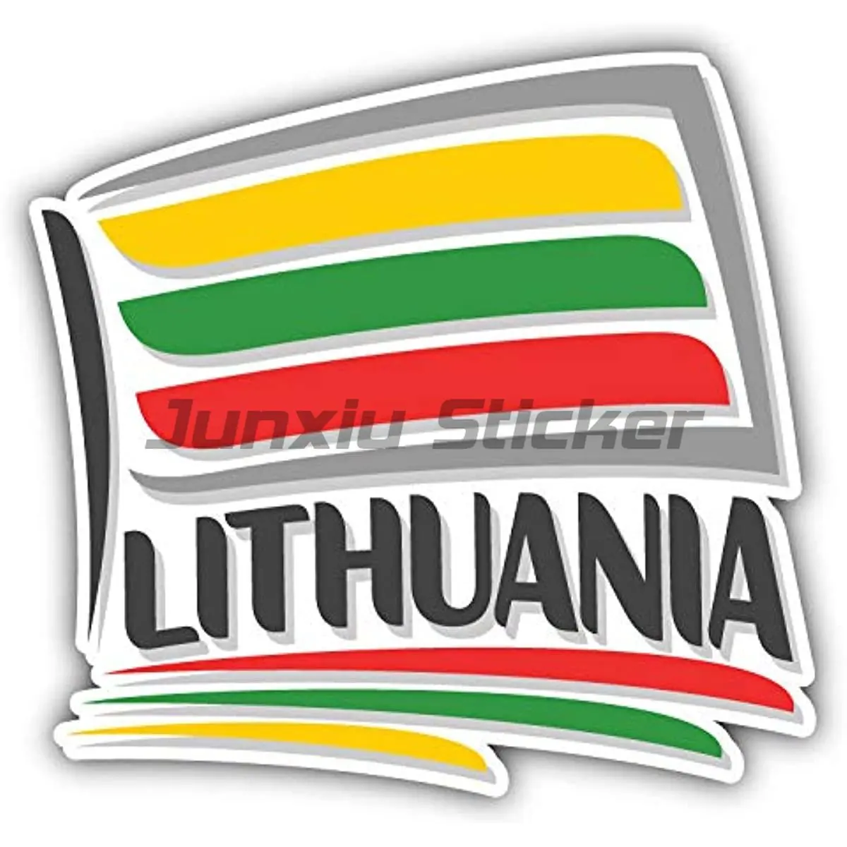 

LT Country Code Lithuania Flag Map Decal Sticker Car Window Sticker Bumper Racing Laptop Vinyl Decal