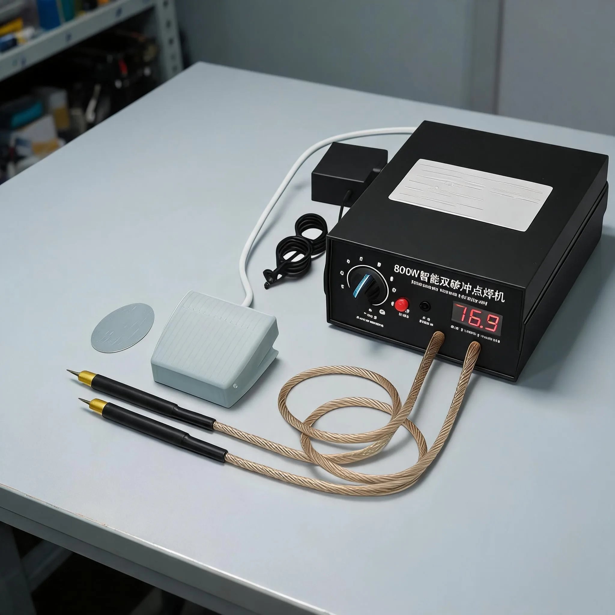 8000W Portable Spot Welder Rechargeable, Adjustable Power Battery Spot Welding Machine Foot Pedal For DIY Projects