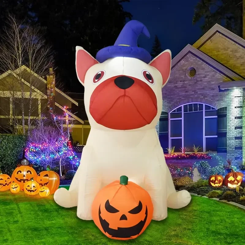 for 5 FT Halloween Inflatable Dog LED Lighted Blow up Outdoor Yard Garden Party Decoration
