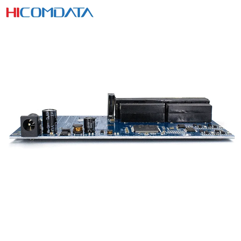 HICOMDATA Poe anahtarı 1000M 4 Port POE 2 Fiber SFP portu Gigabit Fiber anahtarı Ethernet Ip40 48v standart POE anahtarı PCBA savunmak