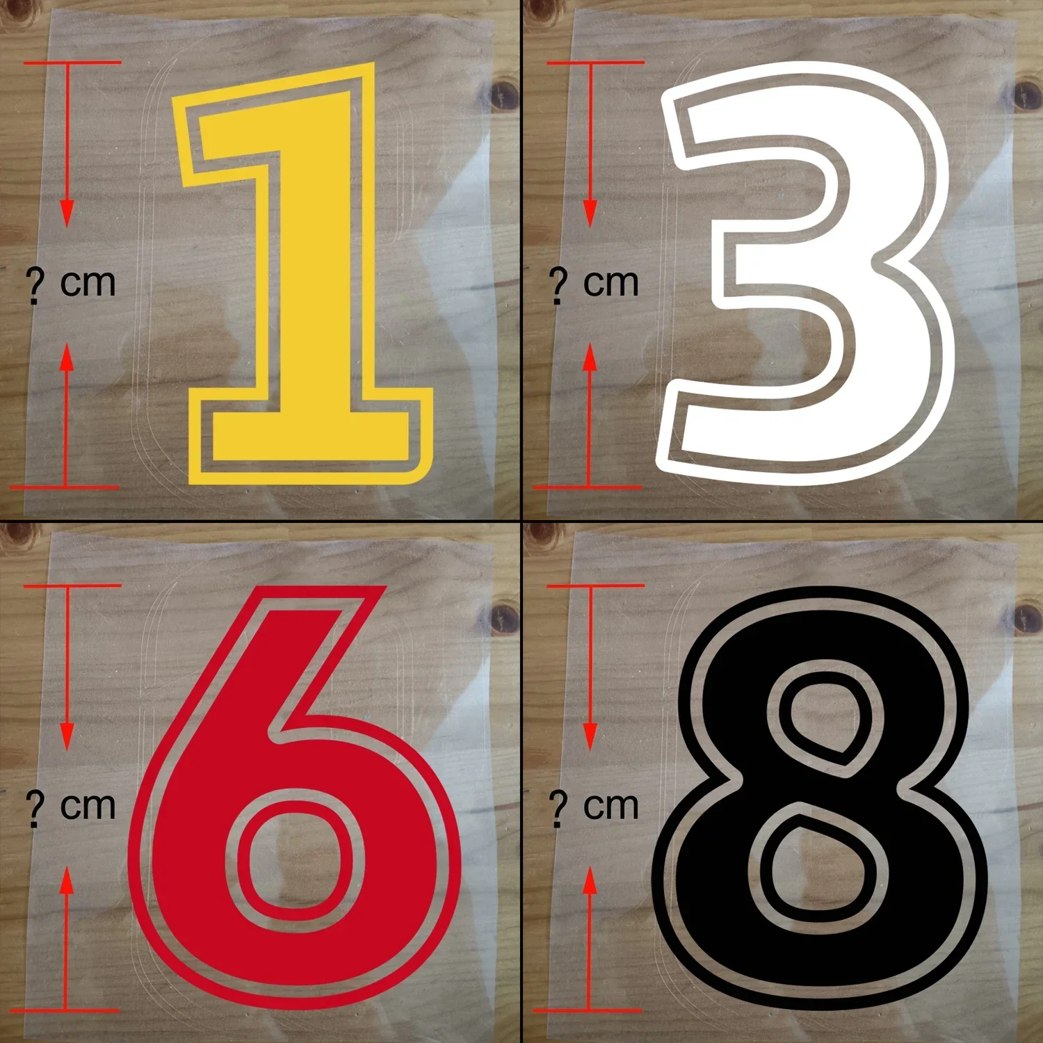 5-23CM Iron on Border Number Patches Yellow Red Black DIY Basketball Football Jersey Number Clothes Hot Transfer Sticker