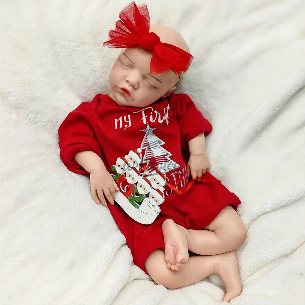 

Handmade 17Inch Full Body Soft Platinum Silicone Reborn Baby Girl Custom Realistic Washable Newborn Doll for Artist Collection