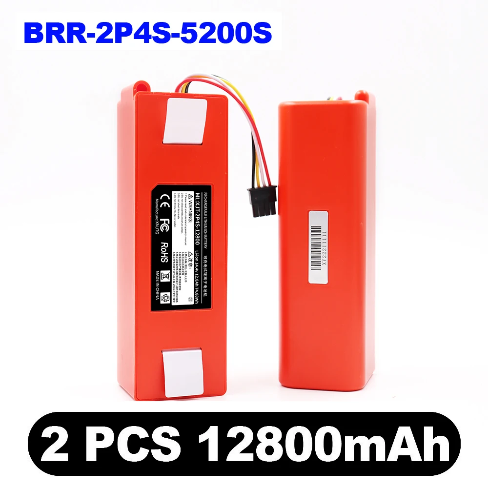 

14.4V 12800mAh Robotic Vacuum Cleaner Replacement Battery For Xiaomi Roborock S55 S60 S65 S50 S51 S5 MAX S6 Parts