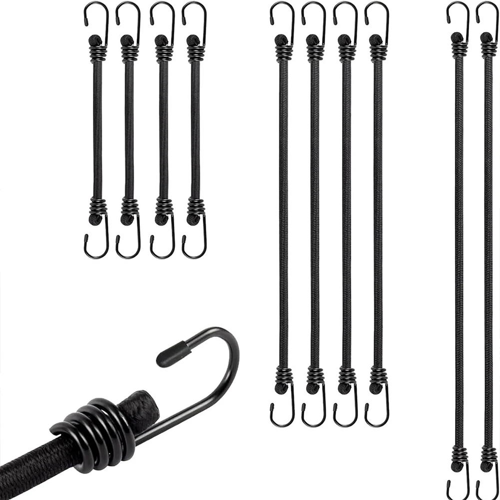 

10 Pcs Bungee Cords with Hooks Heavy Duty Rubber Tarp Straps Includes 30cm 60cm 100cm for Securing Tarps Luggage Tents Bikes