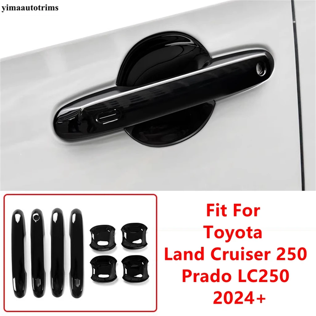 

Car Outer Door Handle Bowl Decoration Protection Cover Trim Black Accessories For Toyota Land Cruiser 250 Prado LC250 2024 2025