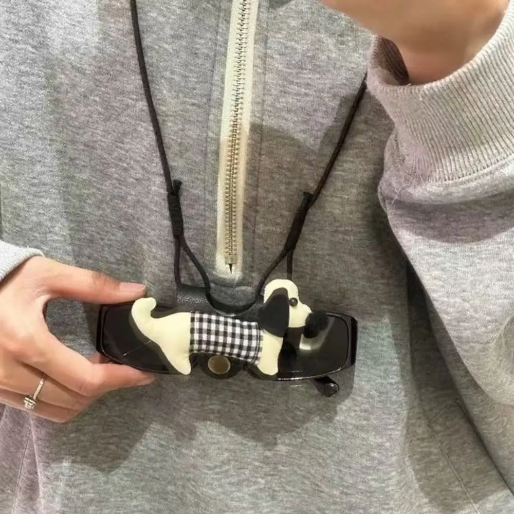 

Cartoon Eyeglasses Rope Neck Microfiber Leather Portable Glasses Holder Retainer Glasses Storage Cord String Hanging