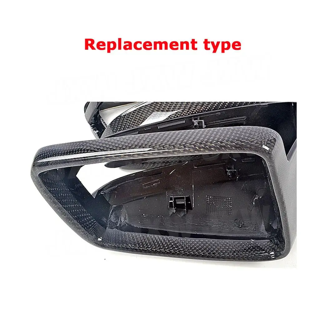 JCHEY ألياف الكربون الرؤية الخلفية غطاء مرآة جانبية غطاء الكسوة لبنز A C CLA GLA CLS الفئة W176 W117 W204 W212 W218 W207 2013-2018