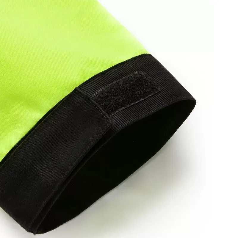 Fluorescent Yellow High Reflective Belt Split Night Work Clothing With Multiple Pockets, Workshop Machine Repair Safety Overall