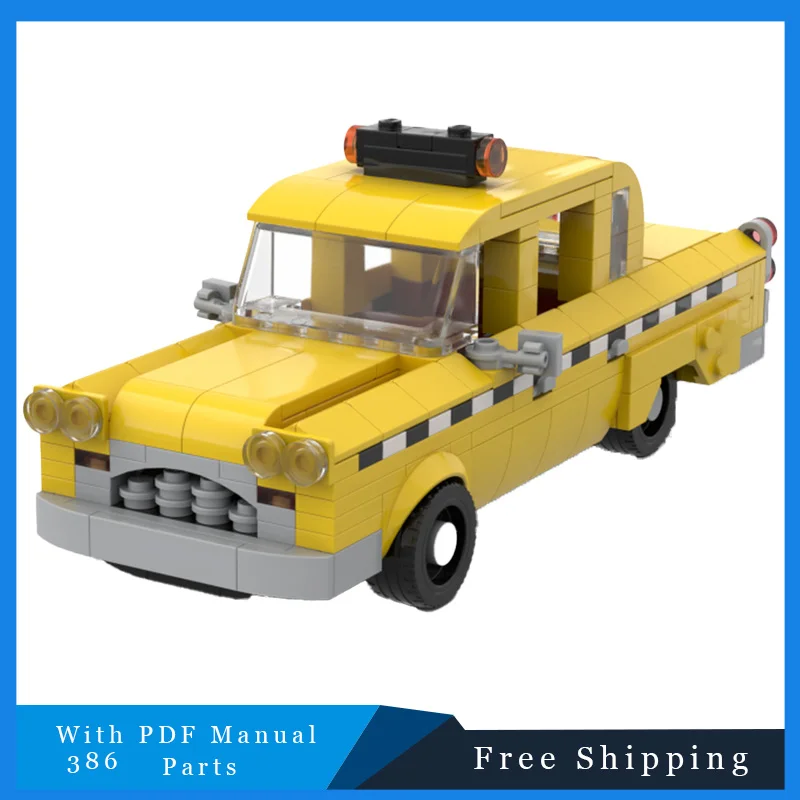 

386 шт. MOC известные фильмы ретро крутая модель такси креативные строительные блоки наборы автомобильные кирпичи дети для мальчиков рождественские подарки