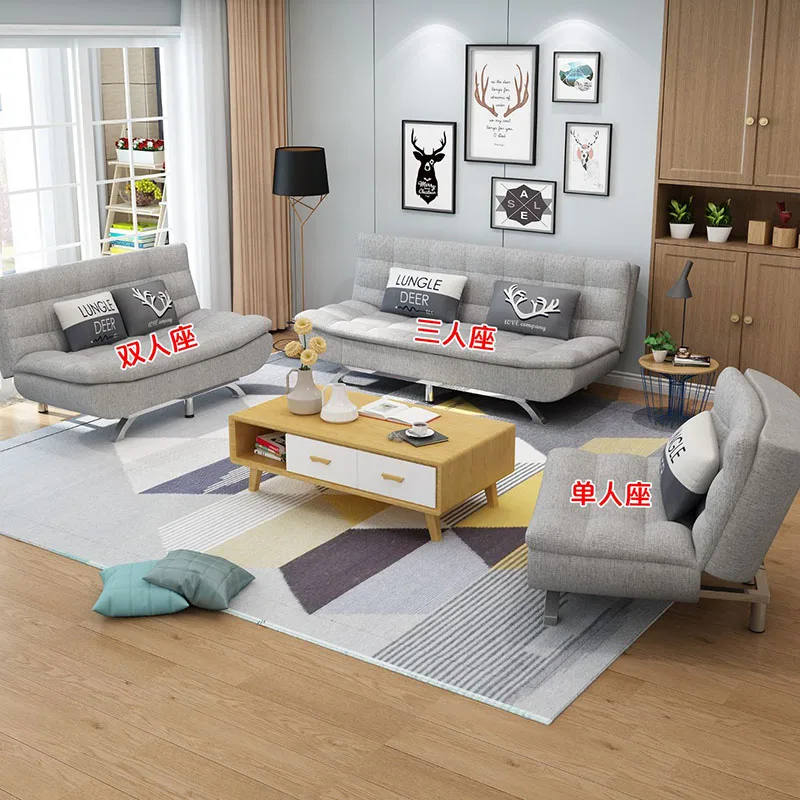 Apartamento bege design moderno pequeno tecido dobrável dormir sofá cama sofá sexo minimalista divano móveis da moda