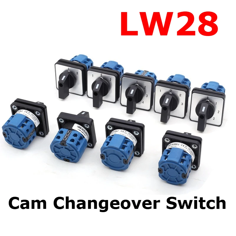 

Электрический переключатель серии LW28-20, 2/3/4, 8 клемм, поворотный кулачковый переключатель, 500 В, 20 А, LW28-20