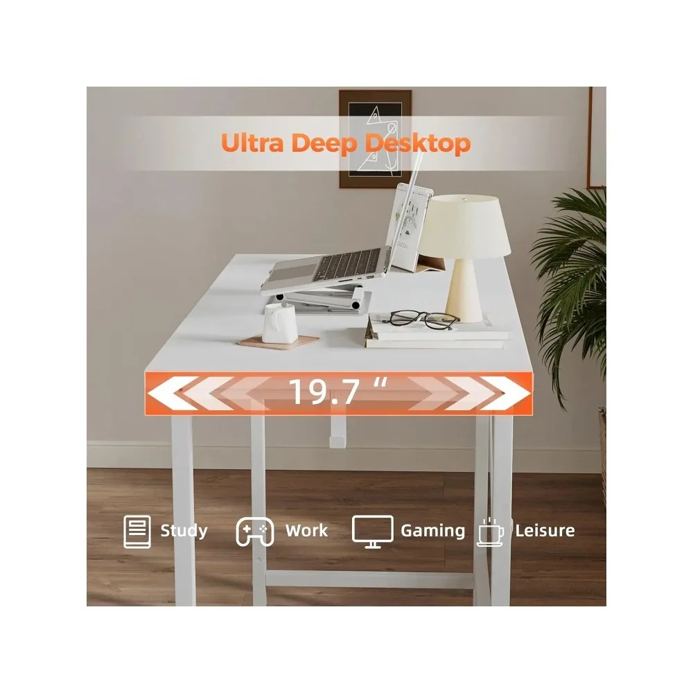 Compact Rolling Gaming Desk with Wheels for Home Office, Modern Style Small Space Computer Table for Study and Writing