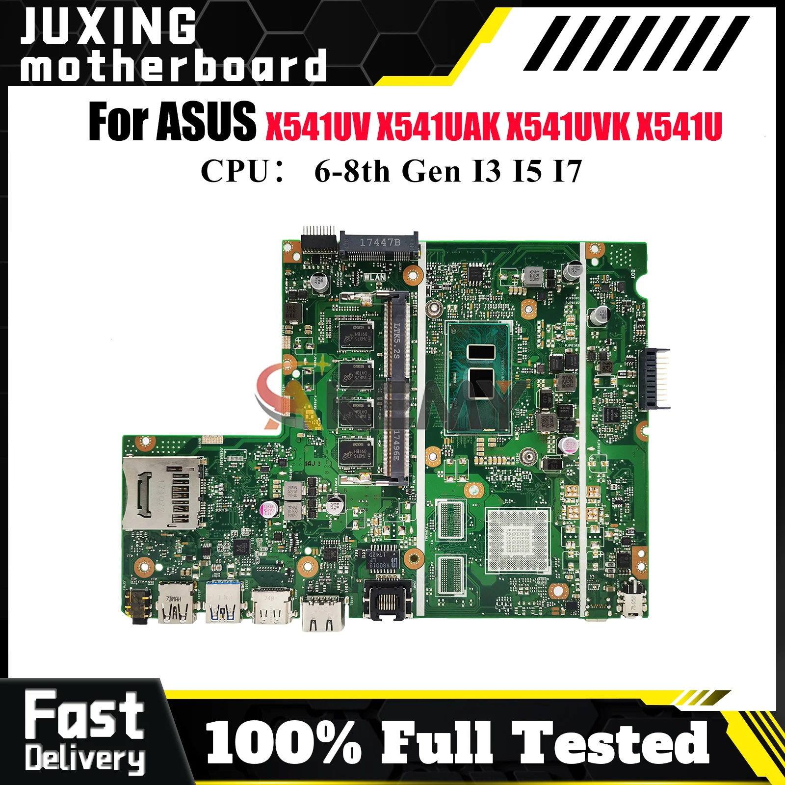 

X541UA Laptop Motherboard For ASUS VivoBook X541UVK R541U X541UV X541U F541U A541U X541UAK A541U X541UJ Mainboard I3 I5 I7 CPU