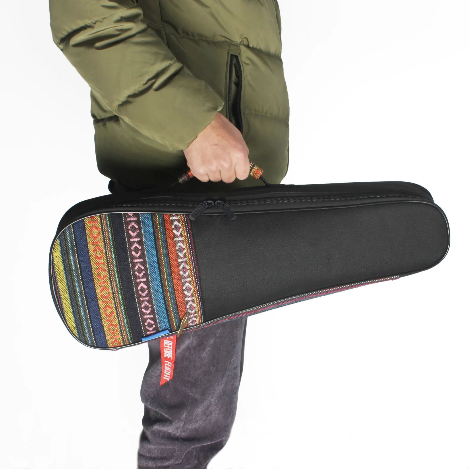 IRIN 21-Zoll-Ukulele-Tasche im Ethno-Stil – doppelter Schultergurt, wasserdichte gepolsterte Hülle, Ukulele-Tasche mit lebendigem Ethno-Muster – Detail 9