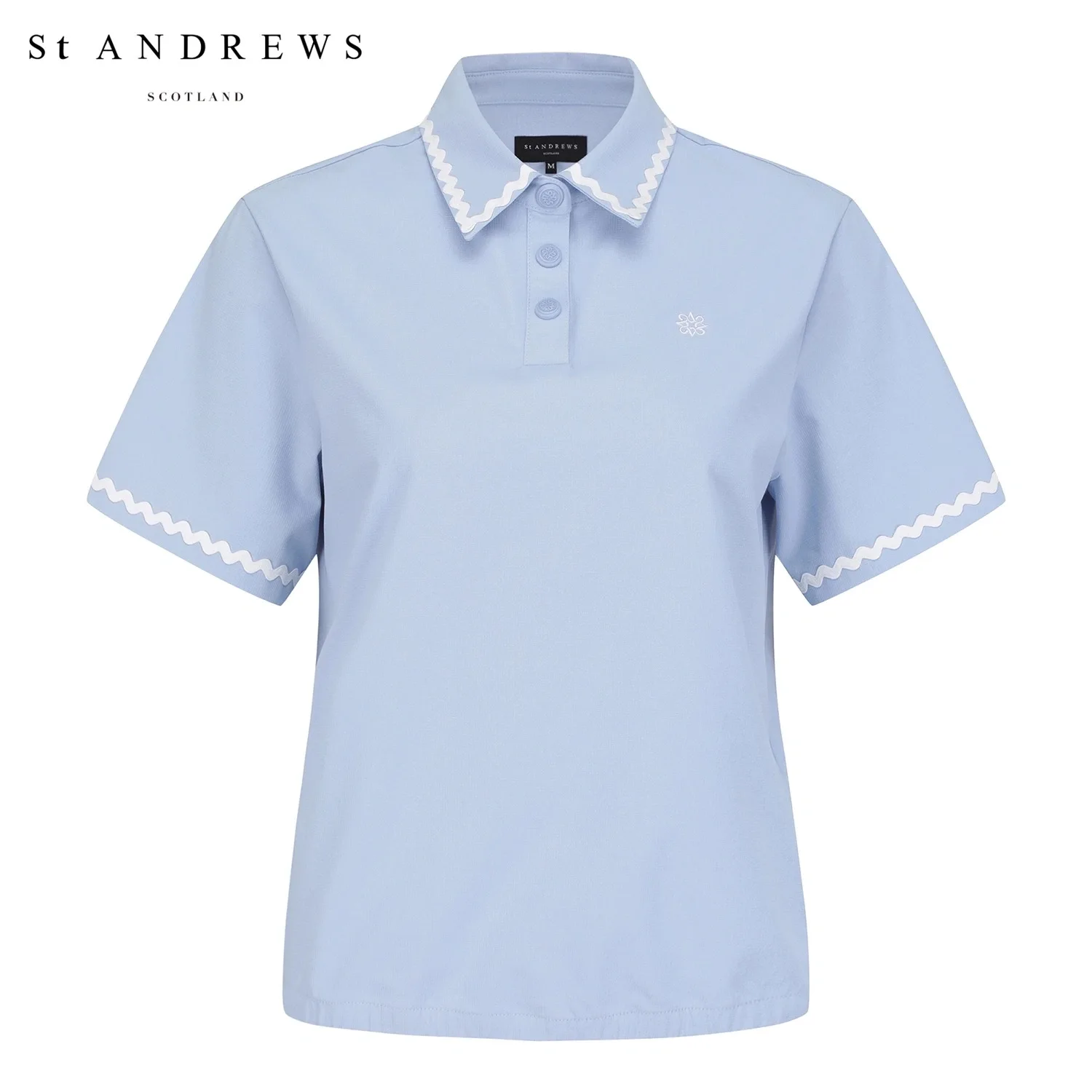 ST ANDREWS 2024 New Women's Golf Clothing Book Versatile Lace Sports Quick-Drying Lapel Short Sleeve Top Polo shirt