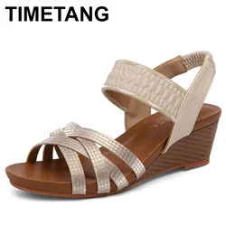 Rome Fashion Summer Sandals Women's Shoes Elegant Outdoor Casual Ladies Woven Women's Comfortable Wedge Sandals 36-42