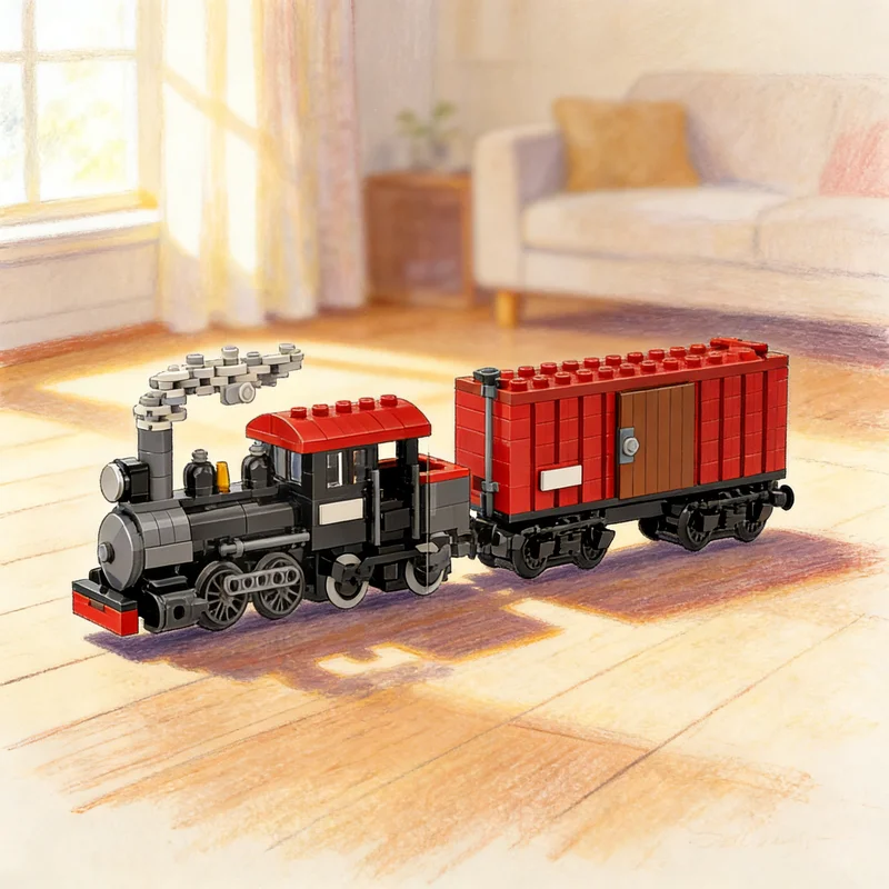 

637pcs MOC Train Sandy River Rangley Lakes Forney 0 4 Toys Model Building Blocks Architecture Christmas Gifts DIY Idea Creative