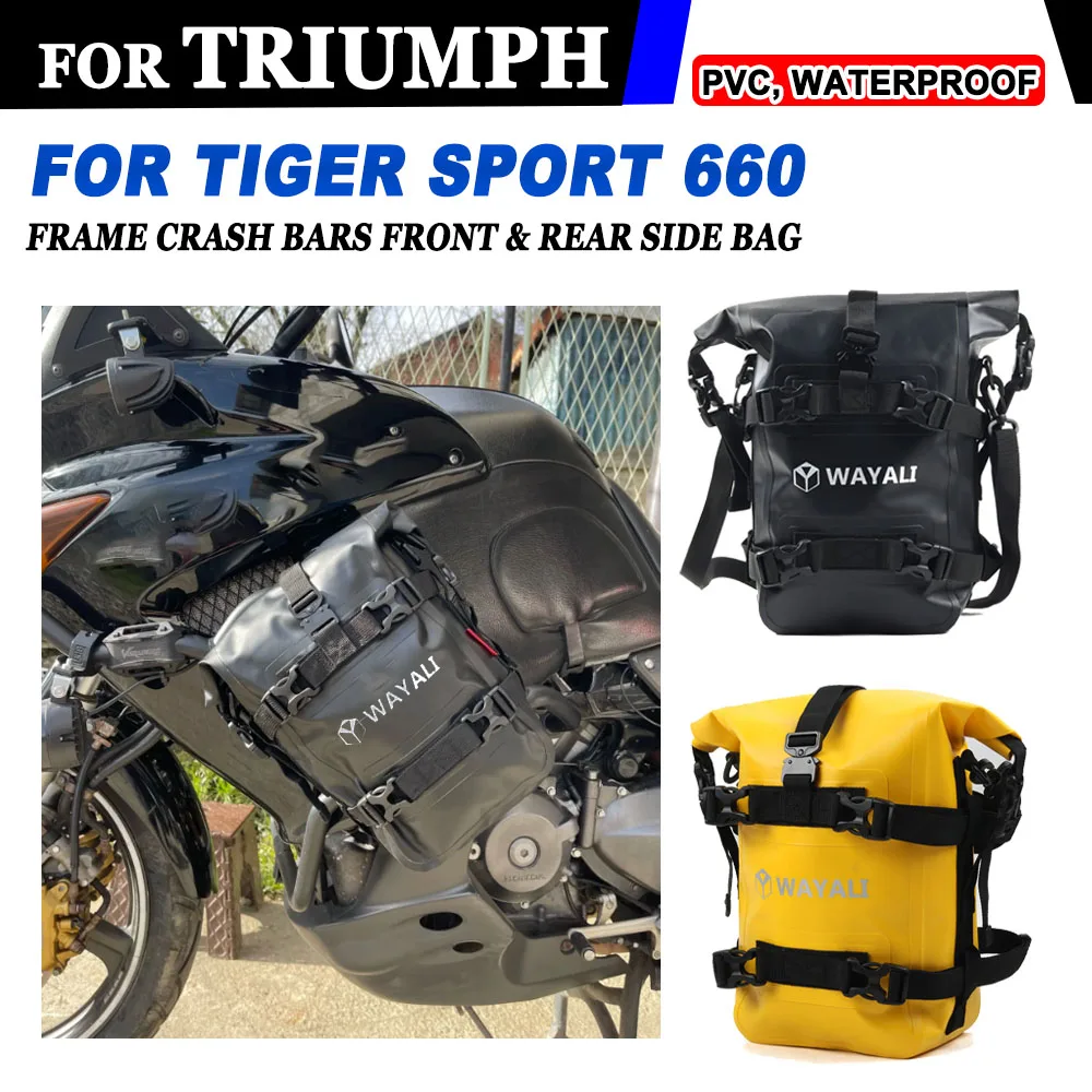 Para triumph tigre660 tigre esporte 660 2022 2023 2024 6-8l quadro barras de acidente saco de bagagem de equitação à prova dwaterproof água sacos de armazenamento de ferramentas