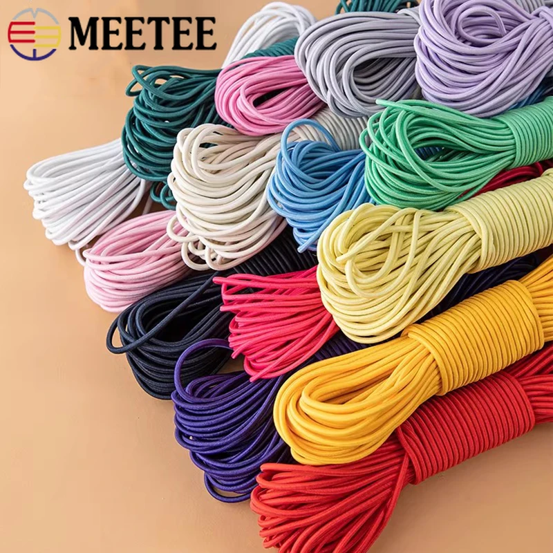 

10-50M 2.5mm Thick Round Bungee Cord Colorful Elastics Rubber Rope for Sewing Shoes Hair Band Elastic String Apparel Strech Tape