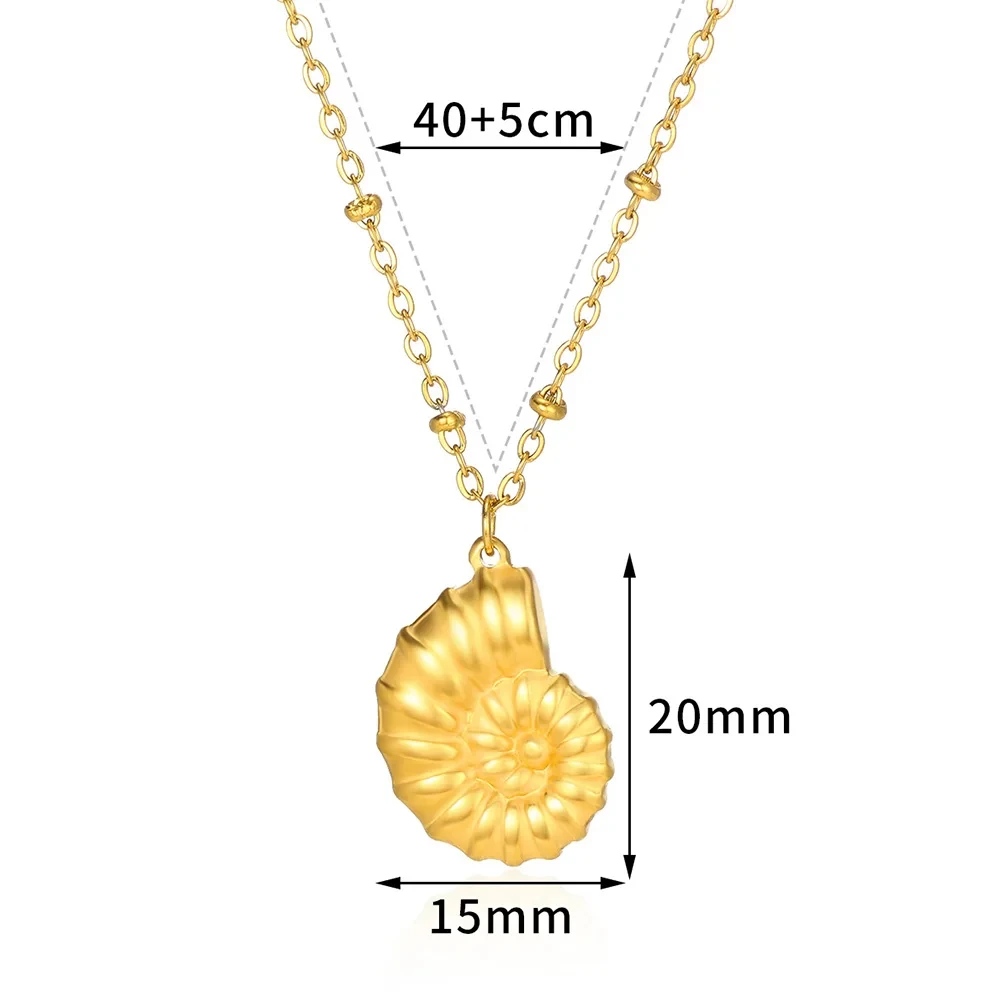 Fashion Conch Pendant NecklacesFor Women Gold Color Stainless Steel Chain Conch Necklace Shell Ocean Jewelry Wedding Gift 2024 image 5
