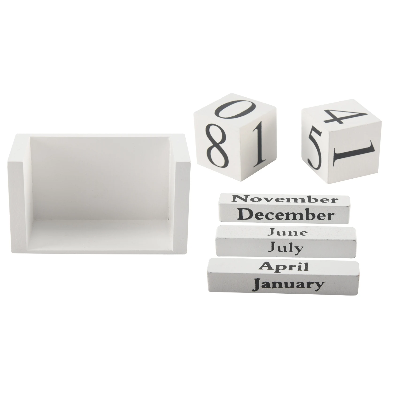 Gfc-خمر الخشب التقويم الدائم رث شيك كتل سطح المكتب التقويم ريفي المربعات الخشبية التقويم مكتب المنزل الأبيض