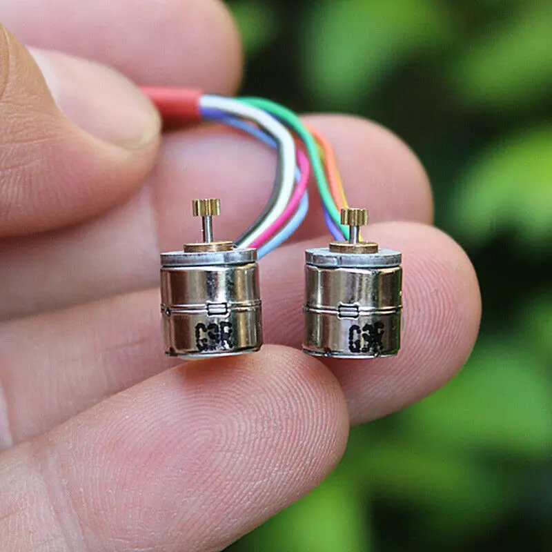 1Pair 2pcs Mini 8mm Stepper Motor Micro 2-phase 4-wire Stepping Motor with 9 Teeth Copper Gear