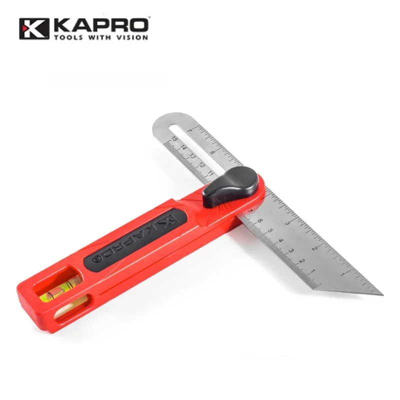 

Kapro угловая маркировка, Т-образная диагональная линейка, многофункциональная нержавеющая сталь, дюйм/см, пузырьковый уровень для столярного столярного плотника, деревообработки