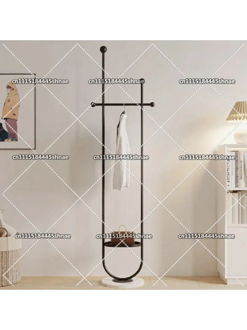 Nordic Metal Clothes Rack, Boutique Living Room Hanger Stand with Shelves, Entrance Perchero Furniture