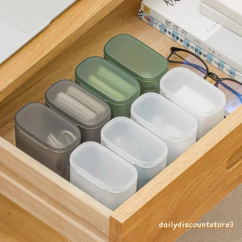 5pcs Mobile Data Cable Storage Box Headphone Charger Transparent Storage Box With Lid, Drawer Jewelry Organizer Box Organizer