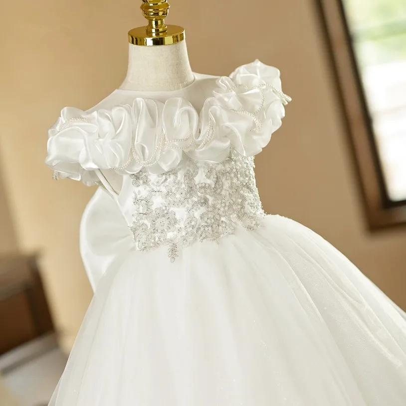 Hochwertige Kinder-Party-Abendkleider für Gastgeberin, Klavierauftritt, Geburtstag, Hochzeit, Blumenmädchen A5065 Großhandel – Detail 7