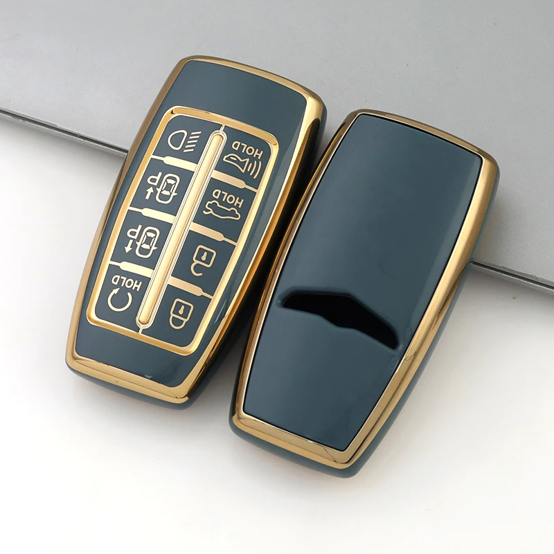 Funda para llave de coche de TPU de 8 botones para Hyundai Genesis G80 GV70 GV80 2019 2020 2021 2022 soporte para llave remota accesorios para automóviles
