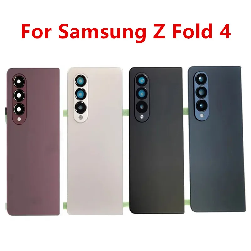 Fold4 Housing For Samsung Galaxy Z Fold 4 F936 Glass Battery Back Cover Repair Replace Door Phone Rear Case + Camera Lens