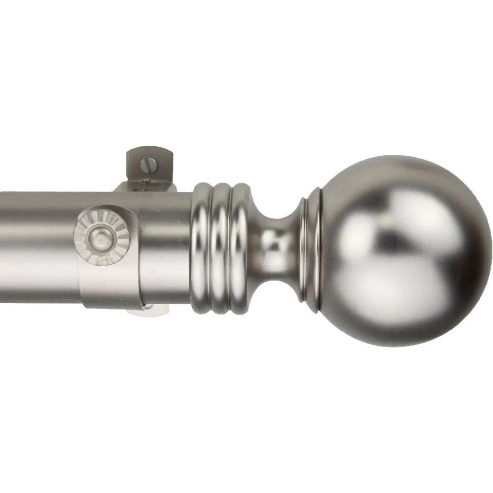 مجموعة قضيب ستارة كروية مقاس 1.5 بوصة من الكاكاو لنوافذ 28 إلى 48 بوصة مع كلمة مفاتيح ذات ذيل طويل #6