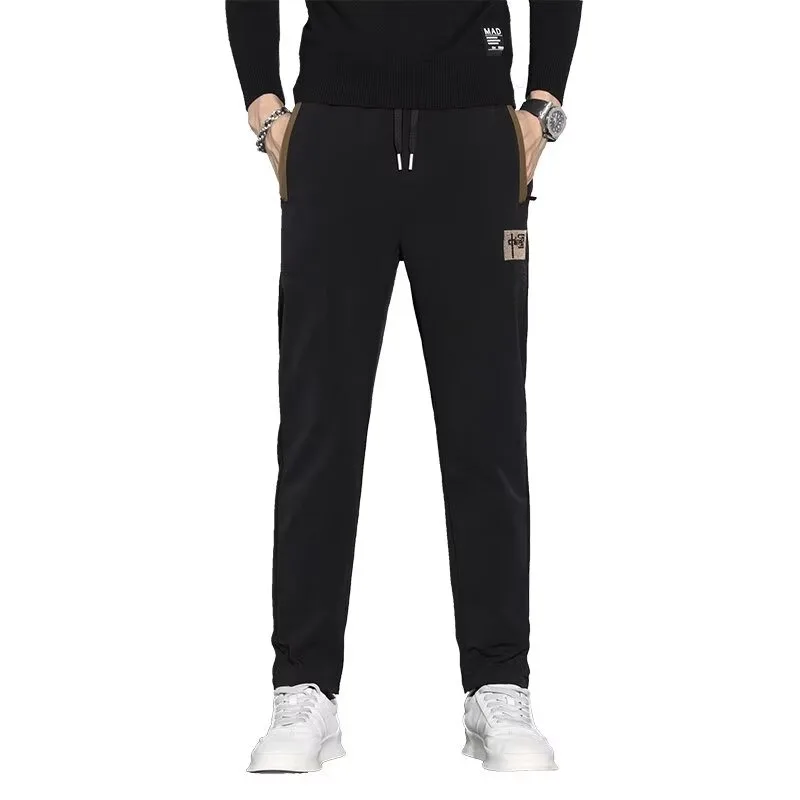 

Ice Silk Loose Fit Thin Work Pants for Men Summer Construction Site Casual Trousers Anti-Wrinkle Straight Leg Daily Wear