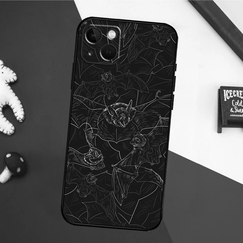 Goth Vampire Bat Gothic Phone Case For iPhone 16 15 14 13 12 11 Pro Max XS X XR 7 8 14 16 15 Plus Cover Coque