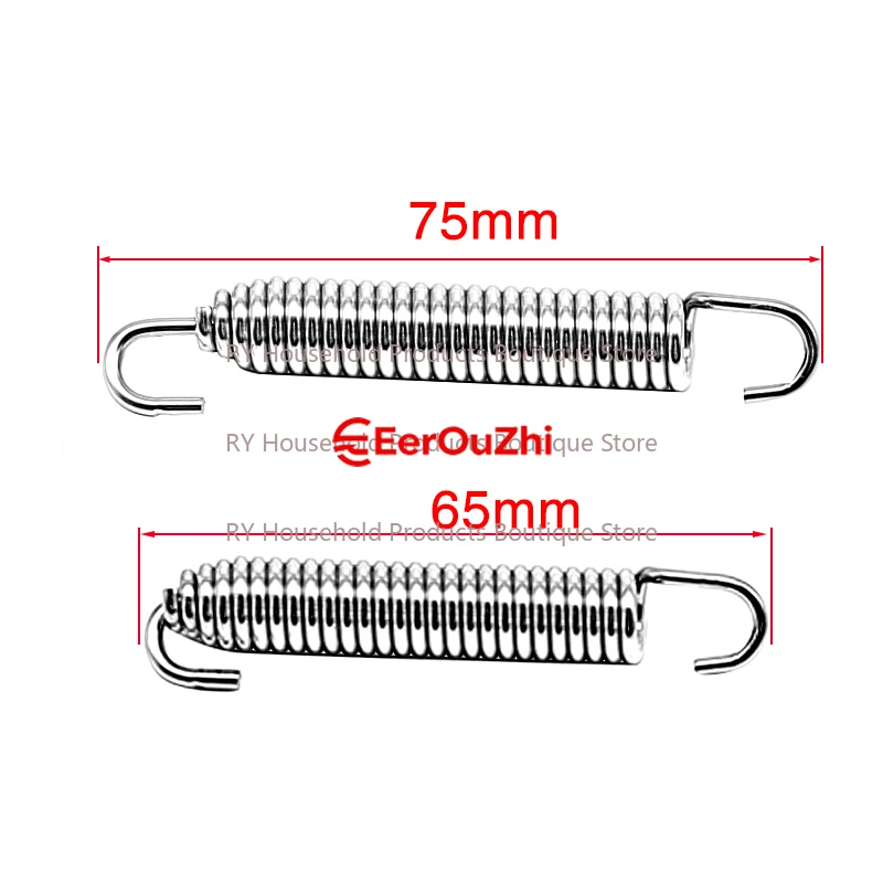 2pcs 75mm Motorcycle Stainless Steel Exhaust Pipe Muffler Springs 75m