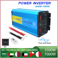 LVYUAN Pure Sine Wave Inverter 3500W/7000W Double EU UN Socket DC12V24V To AC 220V 50HZ 60HZVoltage Converter Solar Car Inverter